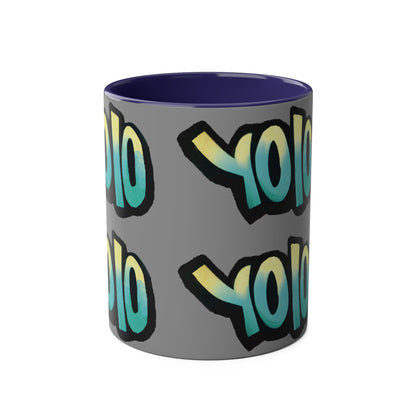 Mug 11oz Two-Tone YOLO (you only live once) Design