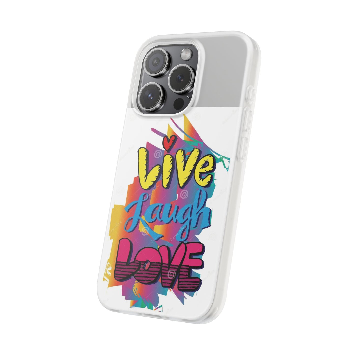 Phone Case Flexi Shock Absorbent Live Laugh Love Design