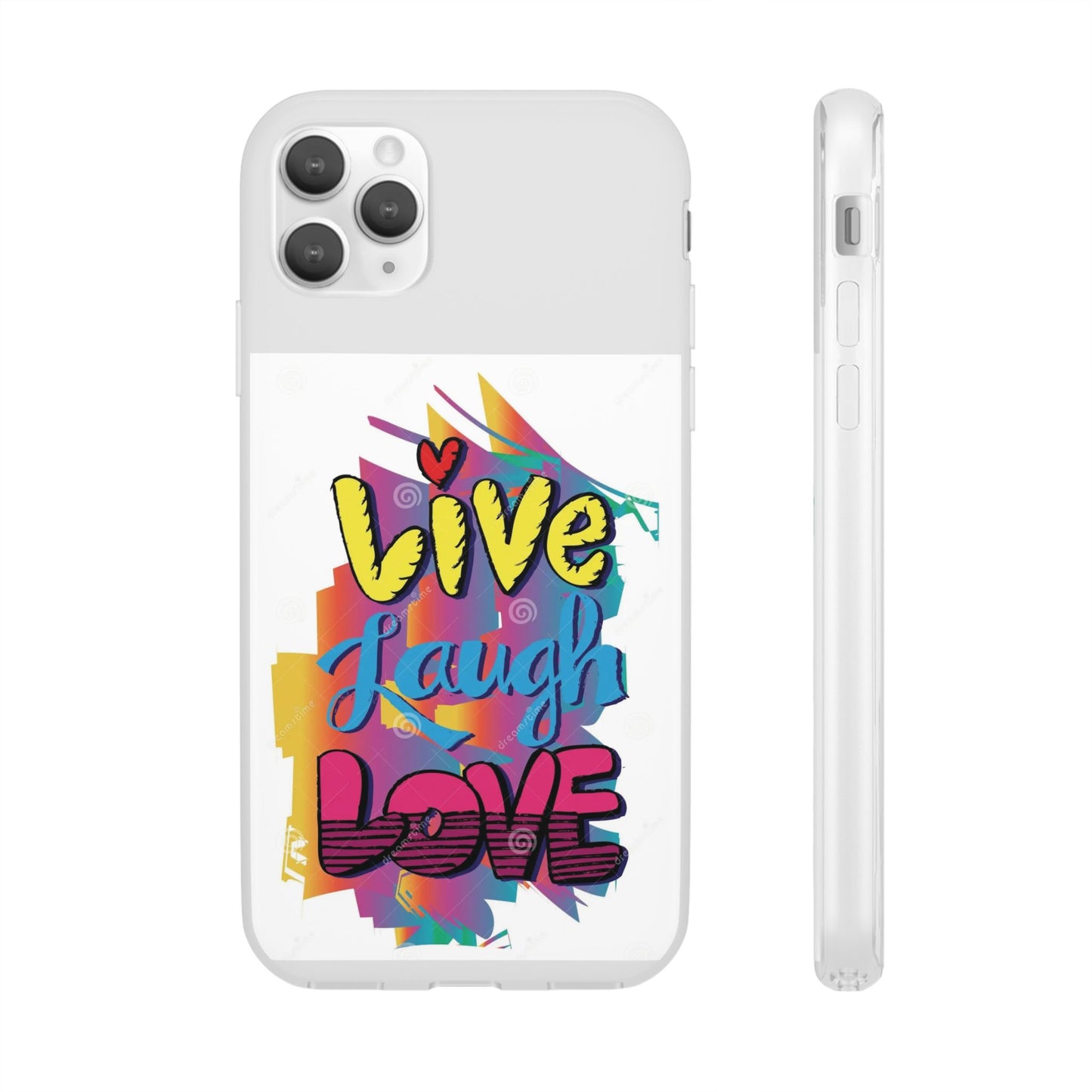 Phone Case Flexi Shock Absorbent Live Laugh Love Design