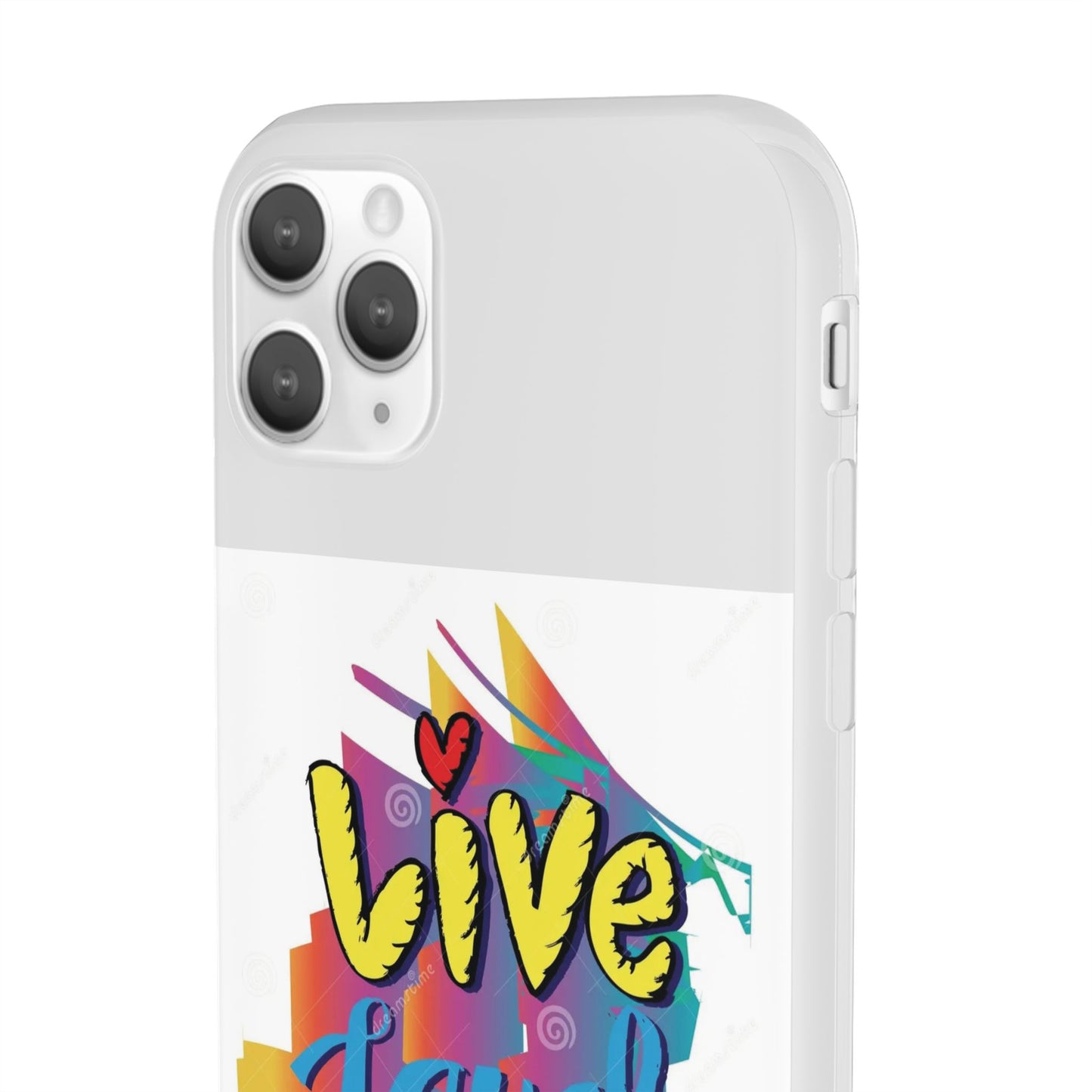 Phone Case Flexi Shock Absorbent Live Laugh Love Design