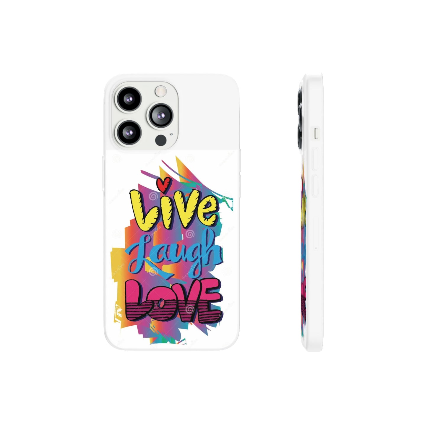 Phone Case Flexi Shock Absorbent Live Laugh Love Design