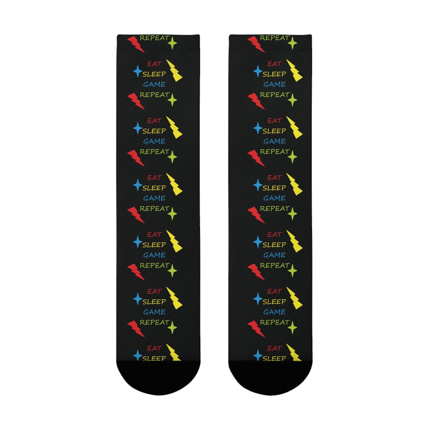 Crew Socks Eat Sleep Game Repeat Design