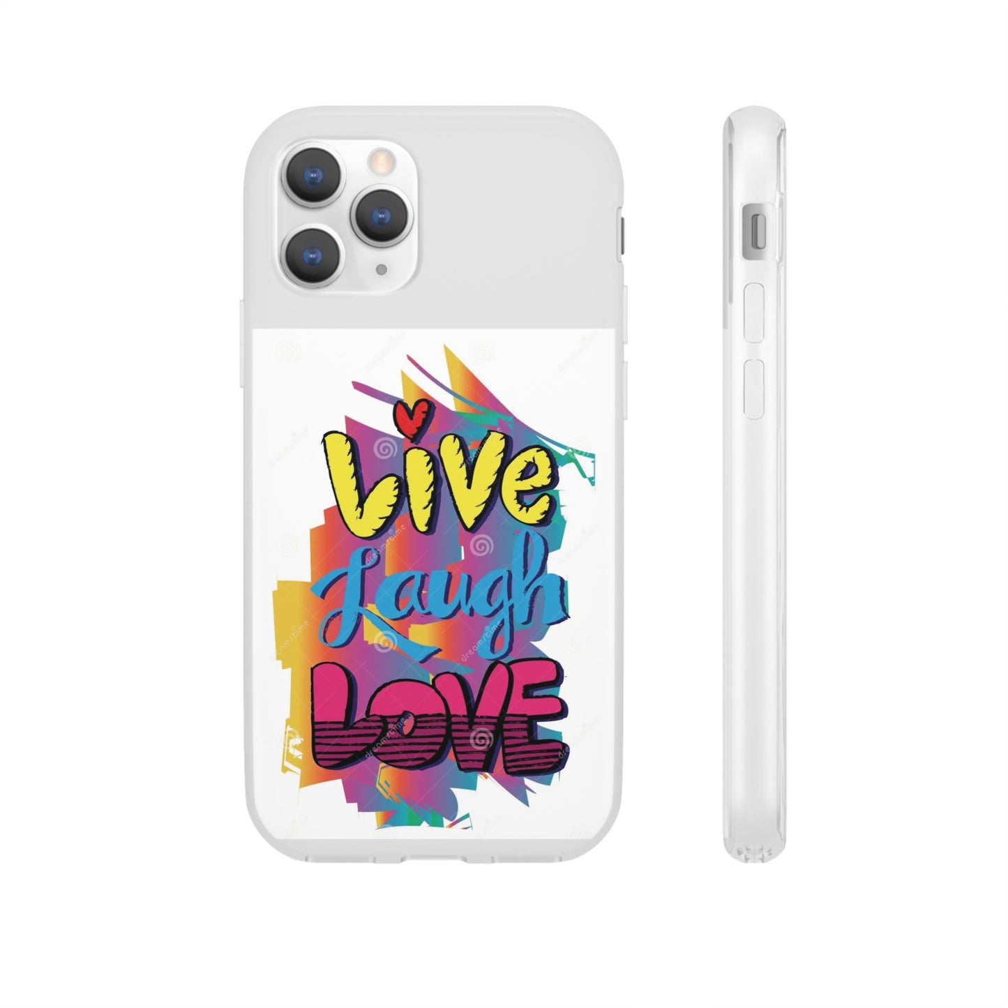 Phone Case Flexi Shock Absorbent Live Laugh Love Design