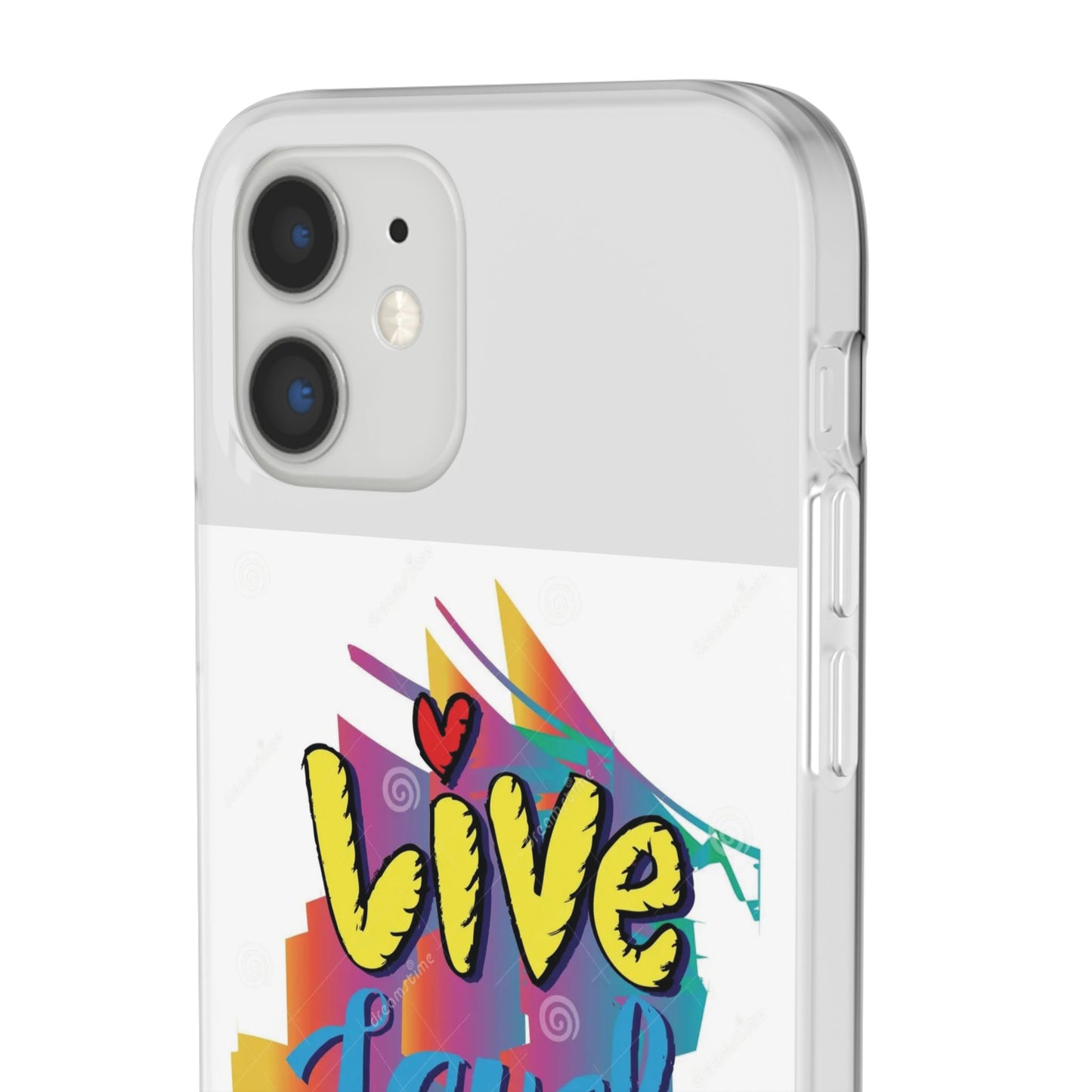 Phone Case Flexi Shock Absorbent Live Laugh Love Design