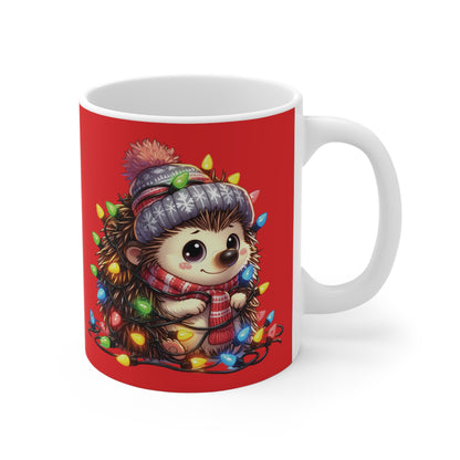 Ceramic Mug - Cute Hedgehog Christmas Design