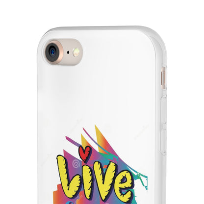 Phone Case Flexi Shock Absorbent Live Laugh Love Design