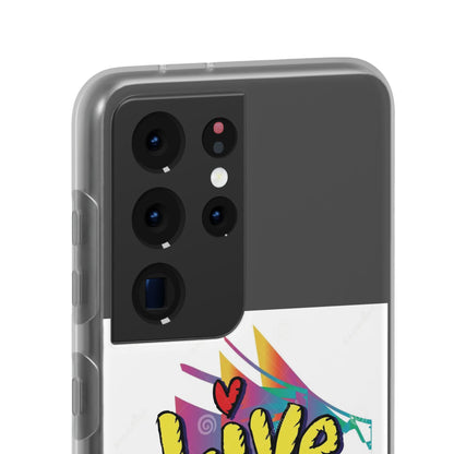 Phone Case Flexi Shock Absorbent Live Laugh Love Design