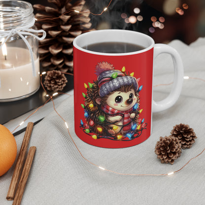 Ceramic Mug - Cute Hedgehog Christmas Design