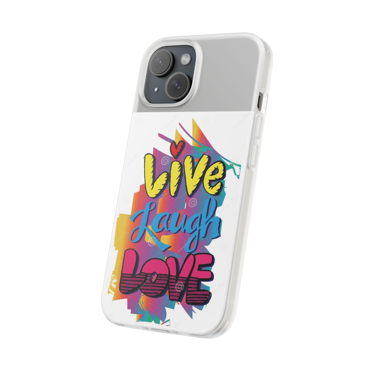 Phone Case Flexi Shock Absorbent Live Laugh Love Design