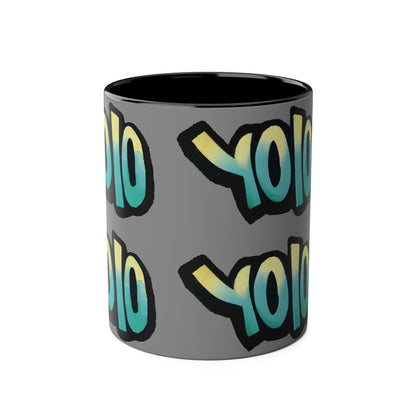 Mug 11oz Two-Tone YOLO (you only live once) Design