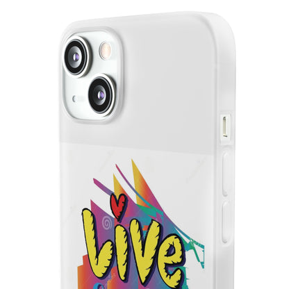 Phone Case Flexi Shock Absorbent Live Laugh Love Design