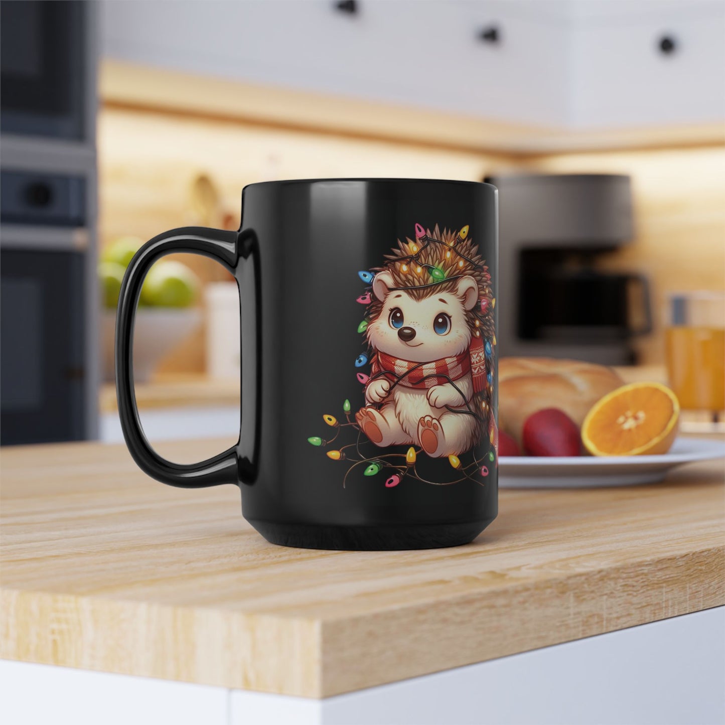 Ceramic Mug Cute Festive Hedgehog Design