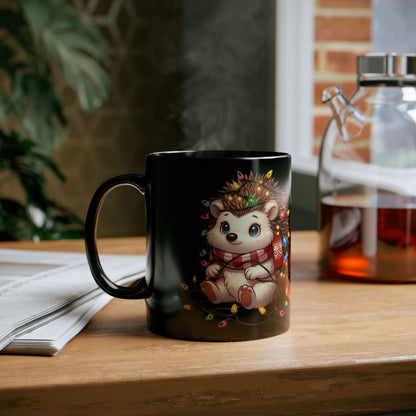 Ceramic Mug Cute Festive Hedgehog Design