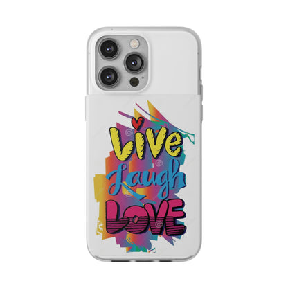 Phone Case Flexi Shock Absorbent Live Laugh Love Design