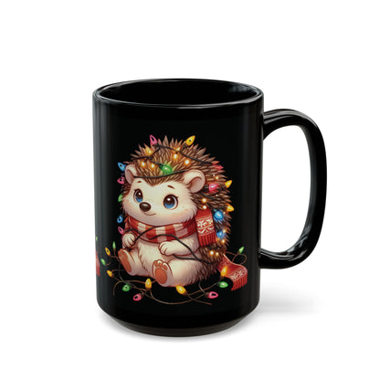 Ceramic Mug Cute Festive Hedgehog Design