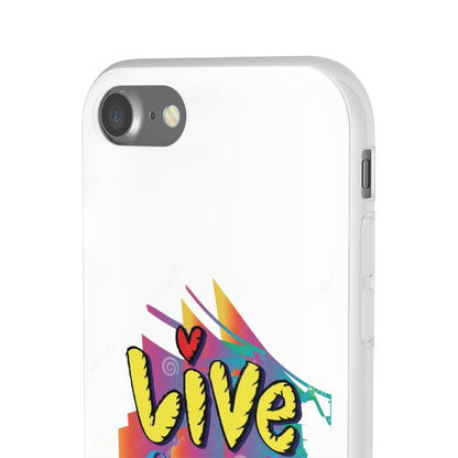 Phone Case Flexi Shock Absorbent Live Laugh Love Design