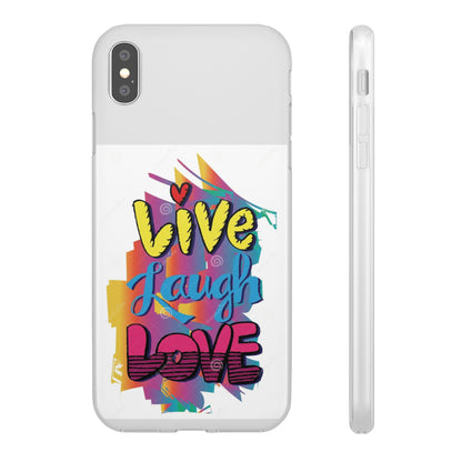 Phone Case Flexi Shock Absorbent Live Laugh Love Design