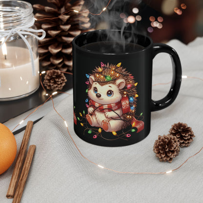 Ceramic Mug Cute Festive Hedgehog Design