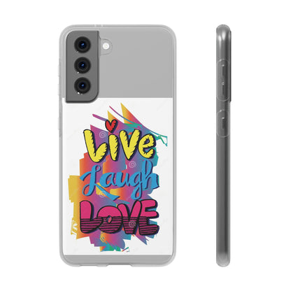 Phone Case Flexi Shock Absorbent Live Laugh Love Design