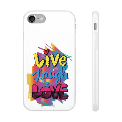 Phone Case Flexi Shock Absorbent Live Laugh Love Design