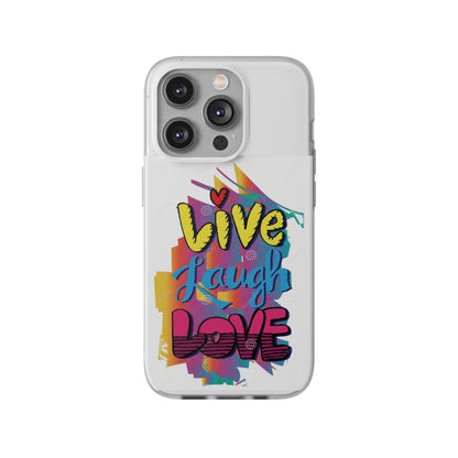 Phone Case Flexi Shock Absorbent Live Laugh Love Design