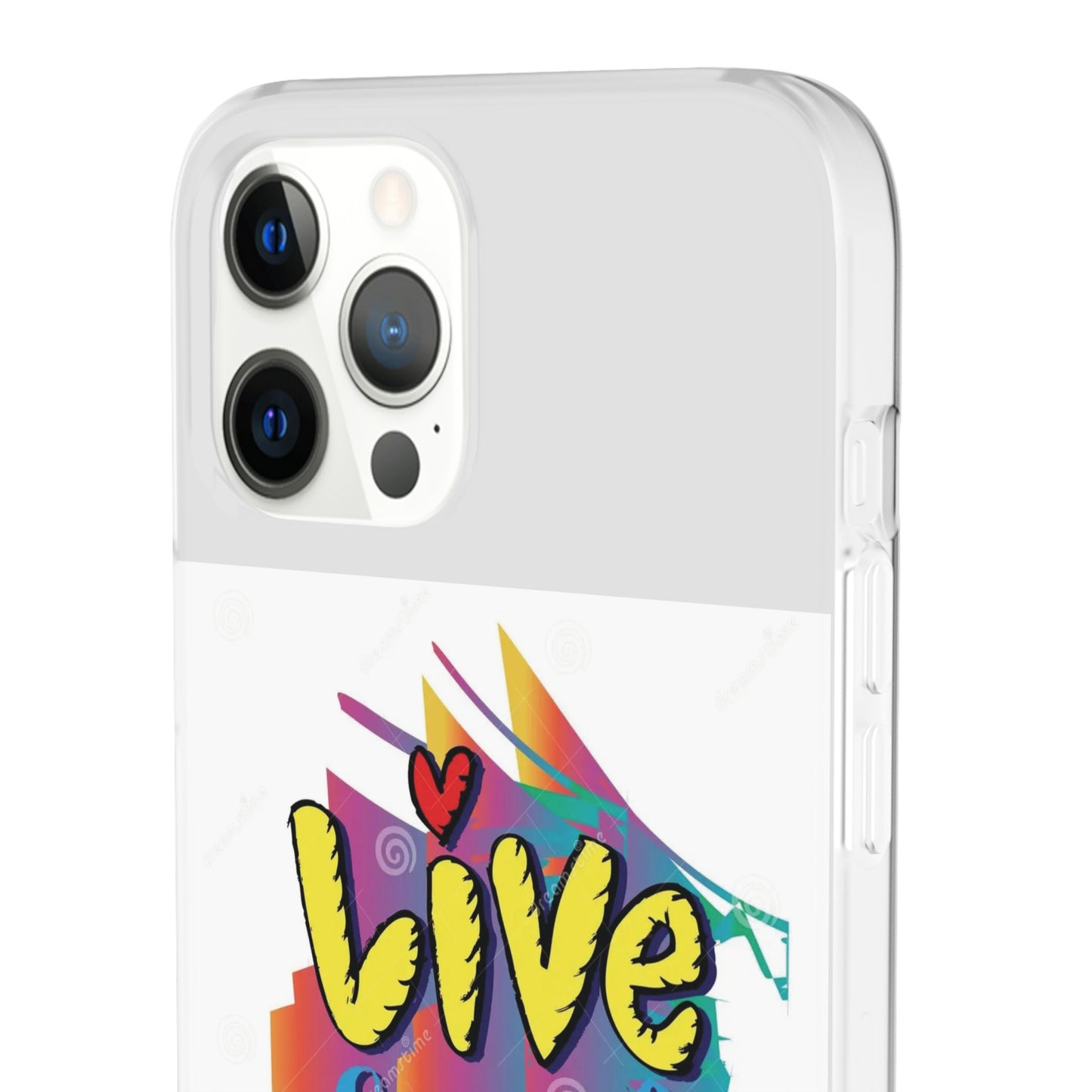 Phone Case Flexi Shock Absorbent Live Laugh Love Design