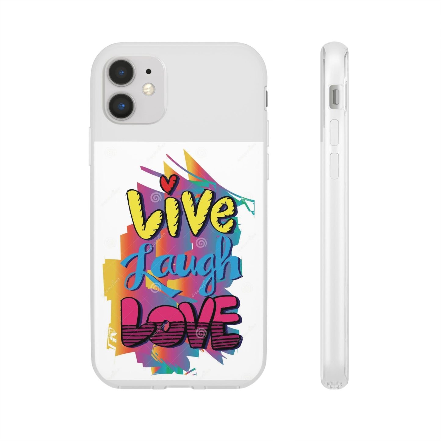 Phone Case Flexi Shock Absorbent Live Laugh Love Design