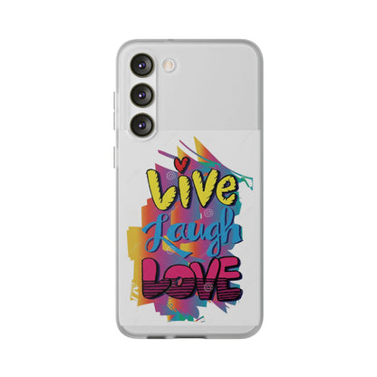 Phone Case Flexi Shock Absorbent Live Laugh Love Design