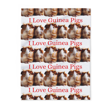 Arctic Fleece Blanket I Love Guinea Pigs design