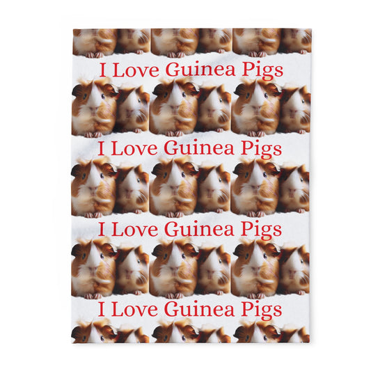 Arctic Fleece Blanket I Love Guinea Pigs design