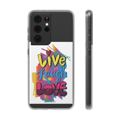 Phone Case Flexi Shock Absorbent Live Laugh Love Design