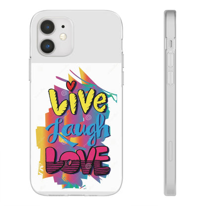 Phone Case Flexi Shock Absorbent Live Laugh Love Design