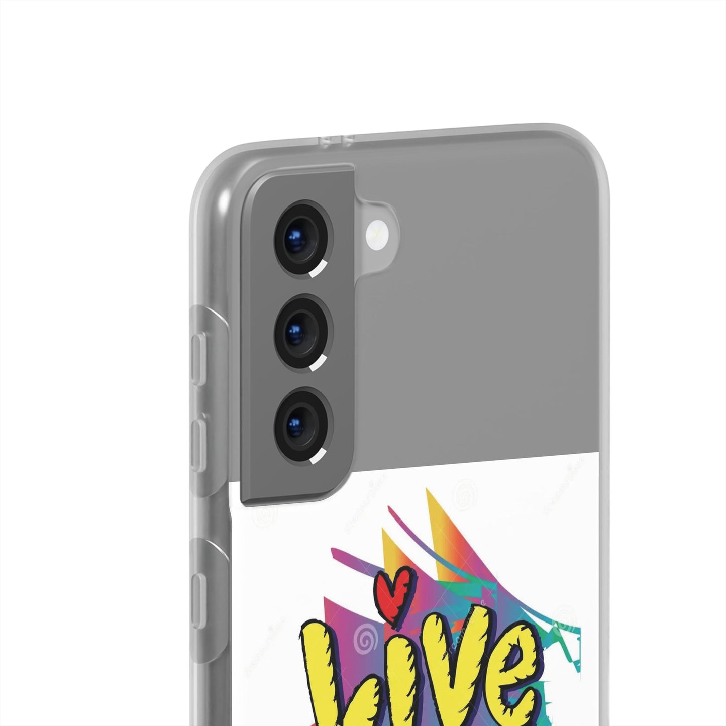 Phone Case Flexi Shock Absorbent Live Laugh Love Design