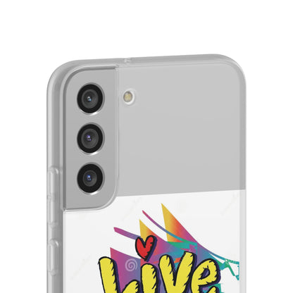 Phone Case Flexi Shock Absorbent Live Laugh Love Design