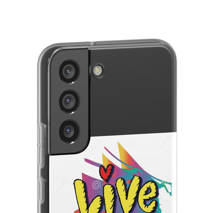 Phone Case Flexi Shock Absorbent Live Laugh Love Design