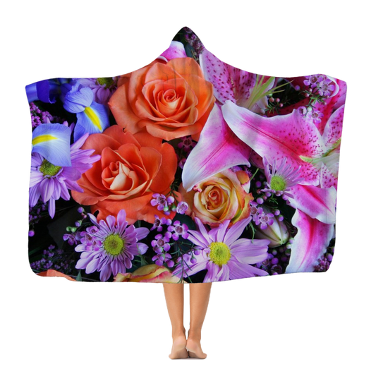 Hooded Blanket Flower Design