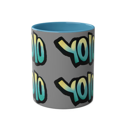 Mug 11oz Two-Tone YOLO (you only live once) Design