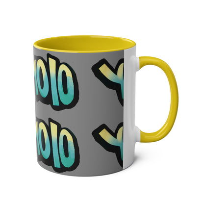 Mug 11oz Two-Tone YOLO (you only live once) Design