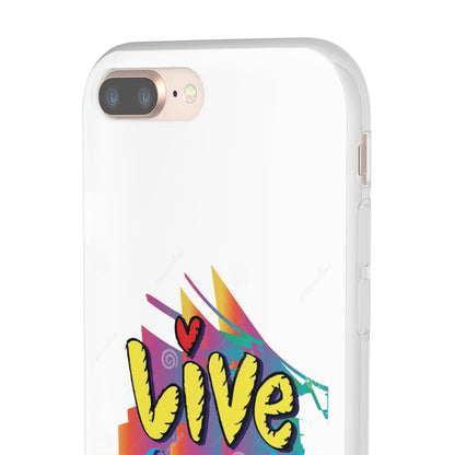 Phone Case Flexi Shock Absorbent Live Laugh Love Design