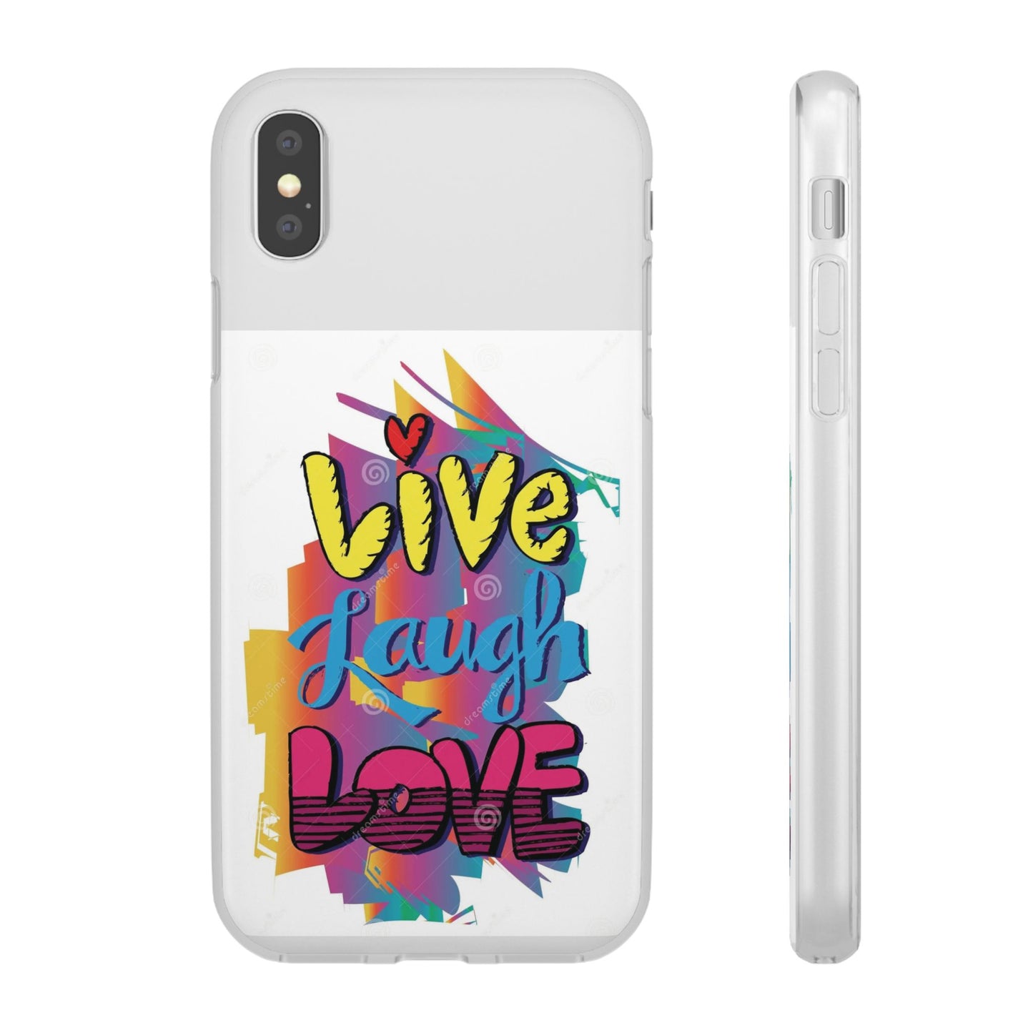 Phone Case Flexi Shock Absorbent Live Laugh Love Design