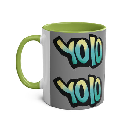 Mug 11oz Two-Tone YOLO (you only live once) Design